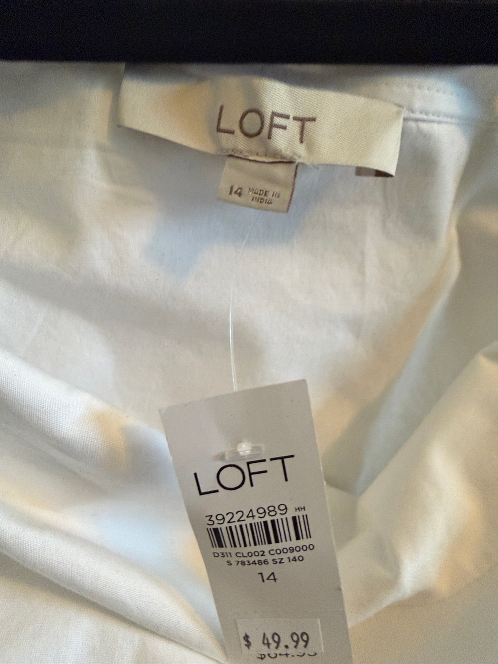 LOFT White One-Shoulder Tie-Detail Camisole - Picture 7 of 7